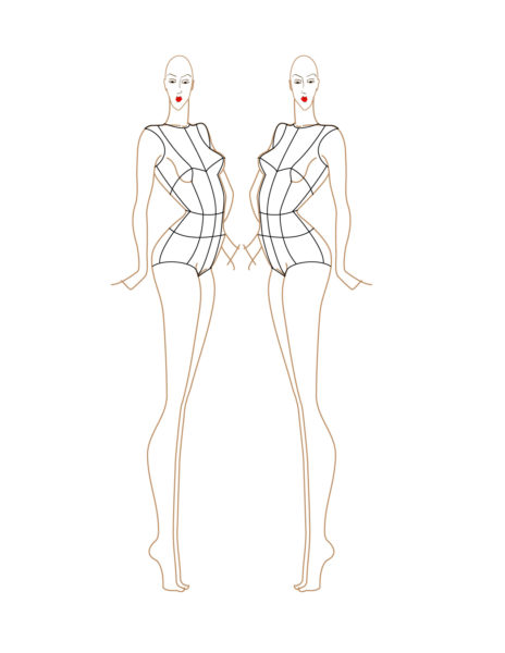 female fashion figure sketches