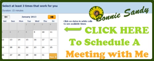SCHEDULE a meeting with bonnie sandy