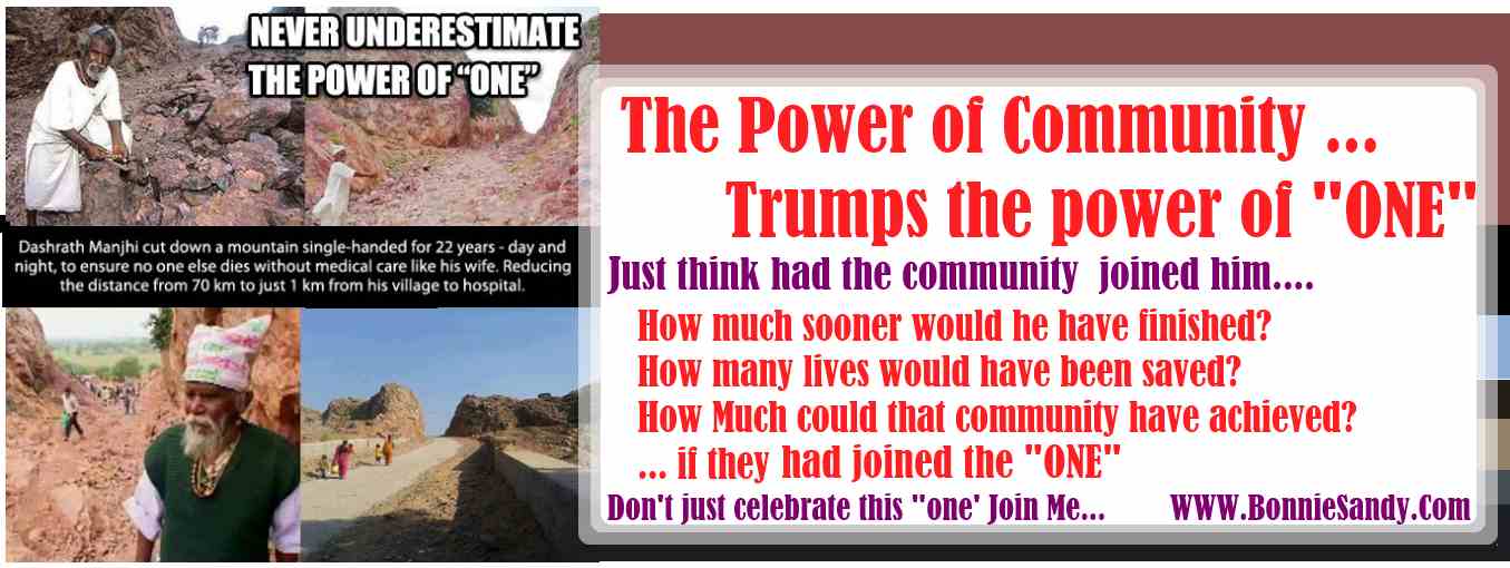 the power of COMMUNITY IS trumps ONE
